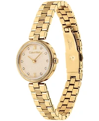 Calvin Klein Women's Gleam Gold-Tone Stainless Steel Bracelet Watch 24mm