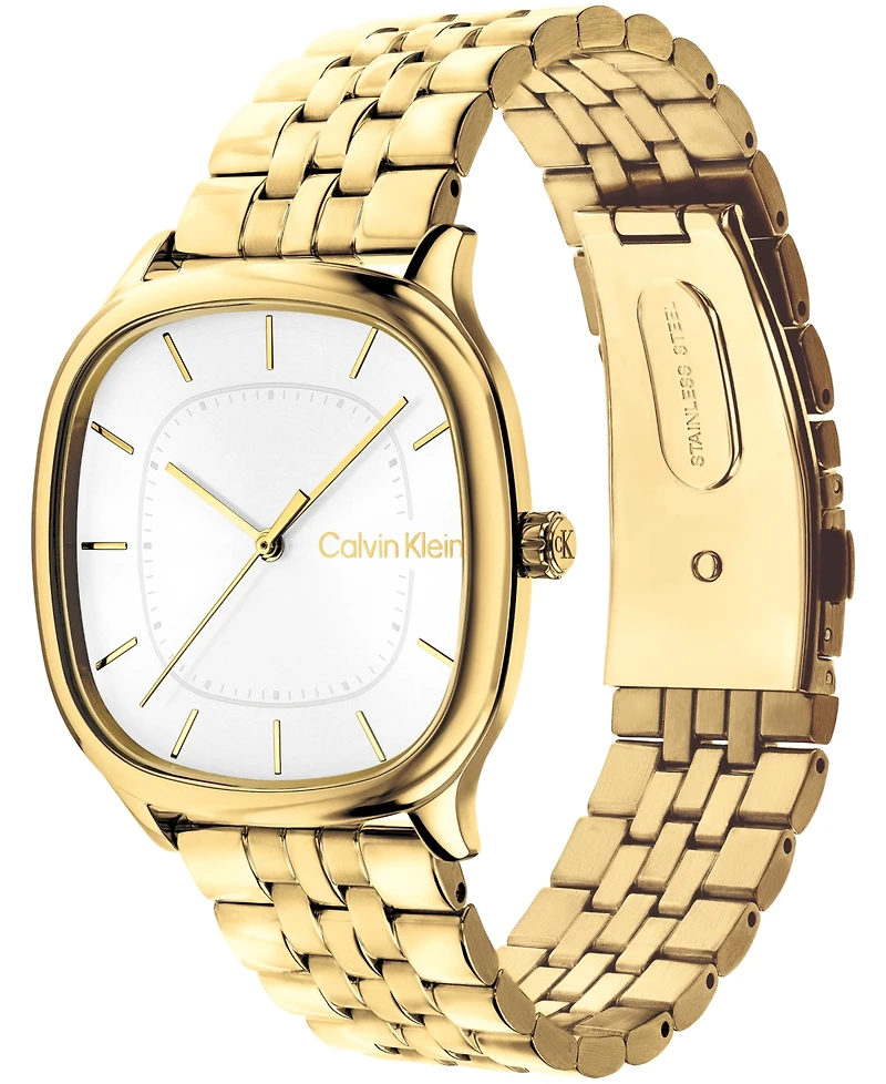 Calvin Klein Men's Ck Shape Gold-Tone Stainless Steel Bracelet Watch 37mm