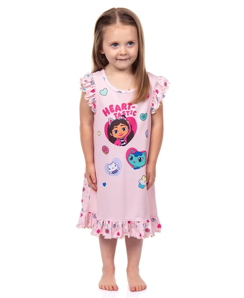 Gabby's Dollhouse Toddler Girls Heart-Tastic Sleep Nightgown with Matching Doll Dress