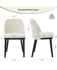 gaomon Set of 2 Modern Upholstered Dining Chairs, Thick Cushions And Solid Wood Legs Seating for Kitchen & Dining Room