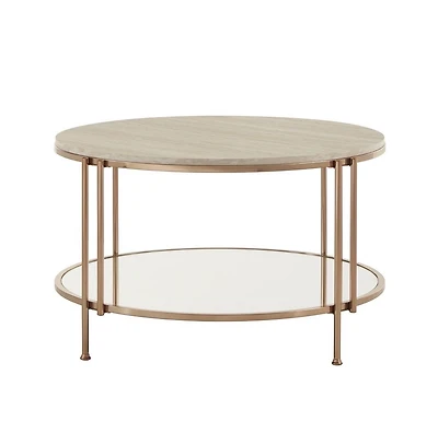 iNSPIRE Q Coffee Table With Faux Marble Top and Mirror Bottom