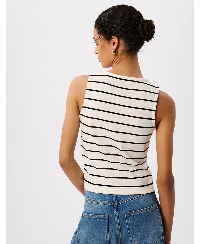 Whistles Women's Stripe Button Front Tank
