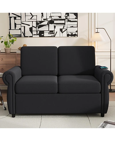 Clihome Orisfur Pull Out Sofa Bed Loveseat Sleeper with Mattress and Usb Ports