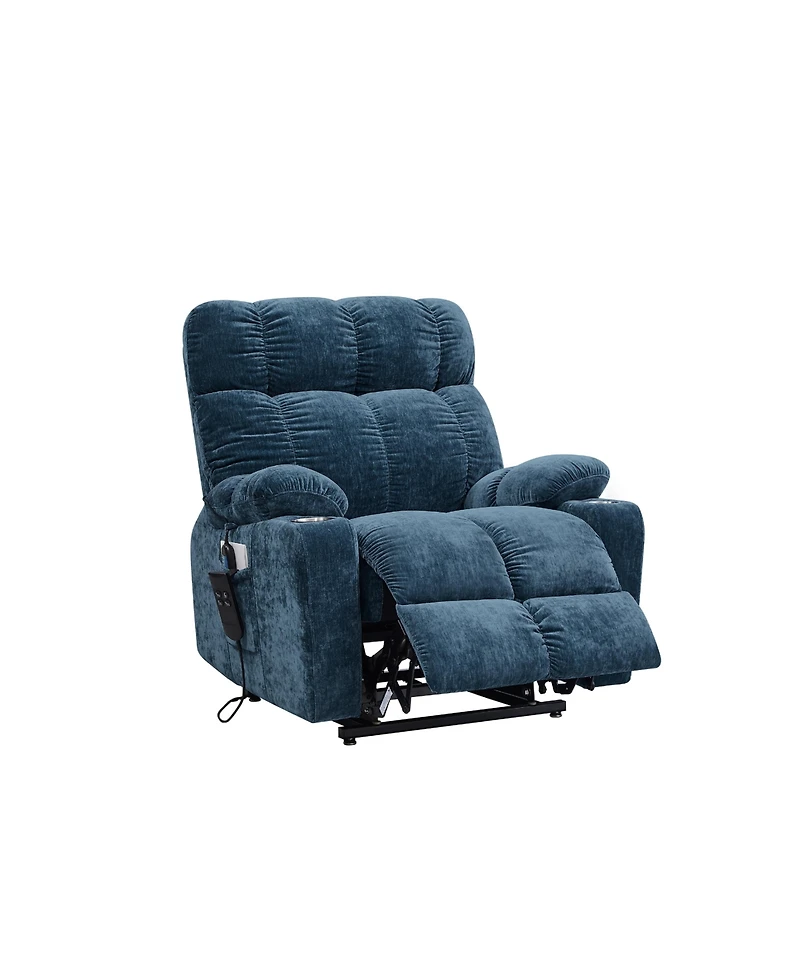 Clihome Dual Motor Power Lift Recliner Chair for Elderly Infinite Position Lay Flat 180degree(s) Recliner with Heat Massage