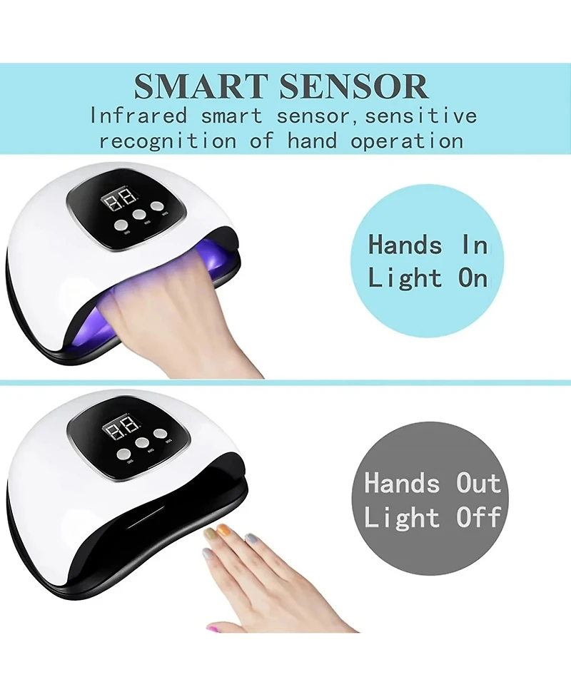 Cowin Nail Lamp Uv Led Light 168W for Gel Nails Acrylic Pink