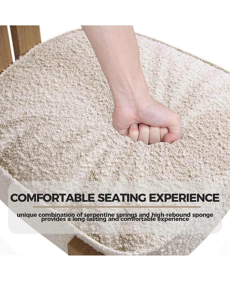 gaomon Set of 2 Modern Plush Boucle Upholstered Dining Chairs