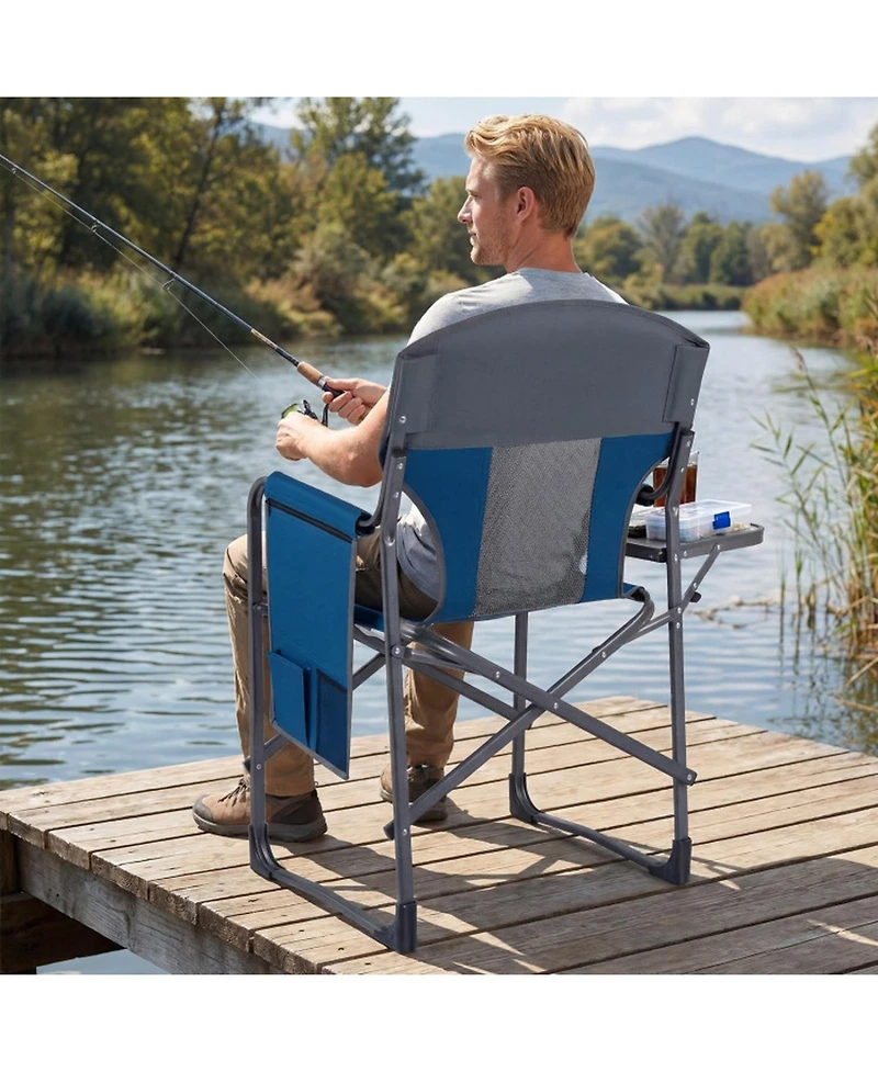 Sugift Folding Camping Chair with Cup Holder and Storage Pocket