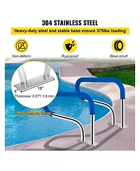 Sugift in Swimming Pool Handrail 304 Stainless Steel Stair Rail
