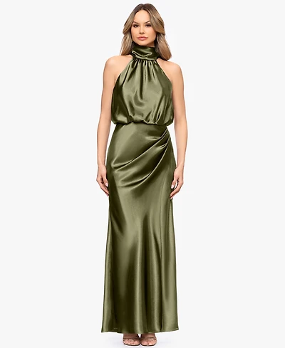 Betsy & Adam Petite Halter Neck Gown
