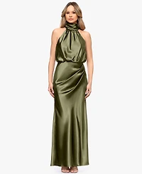 Betsy & Adam Petite Halter Neck Gown