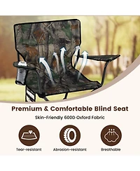 Mecale 360-Degree Swivel Hunting Chair with Mesh Cup Holder and Storage, Foldable