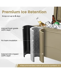 Gouun 75 Quart Portable Hard Cooler with 6 Day Ice Retention Wheels and Cup Holders