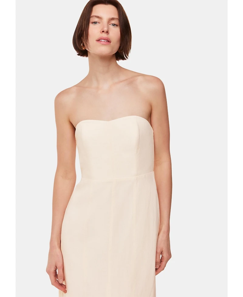 Whistles Women's Bandeau Front Slit Midi Dress