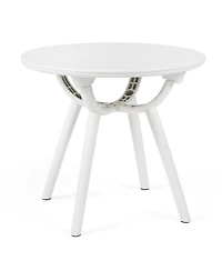 Gouun 20 In Circular Outdoor End Table Weather-Resistant Pp and Abs Build for Patio