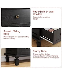 gaomon 4 Drawer Dresser for Bedroom, with Carved Handles and Tapered Legs Design, Wood Chests of Drawers with Large Capacity Storage