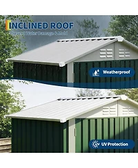 gaomon 6x4 feet Outdoor Metal Storage Shed, 130 Cubic Feet Capacity, Sloped Roof, Lockable Door, Weather-Resistant Garden Shed for Backyard Patio