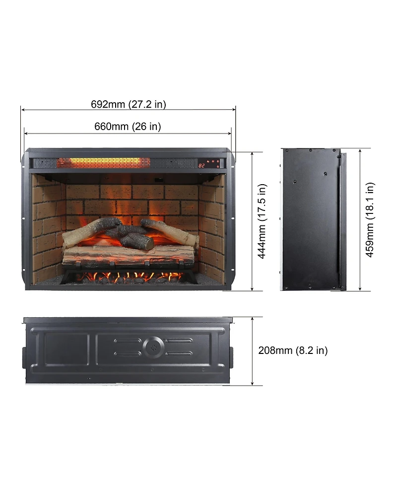 Clihome 60 Inch Tv Stand Electric Fireplace Entertainment Center with Sliding Door