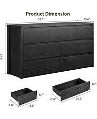 gaomon 7 Drawer Dresser for Bedroom, Wide Modern Chest of Drawers, Large Wood Wooden Storage Organizer Living Room