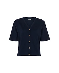 Whistles Women's Ella V-Neck Button Through Top