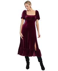 London Times Petite Square Neck Midi Dress