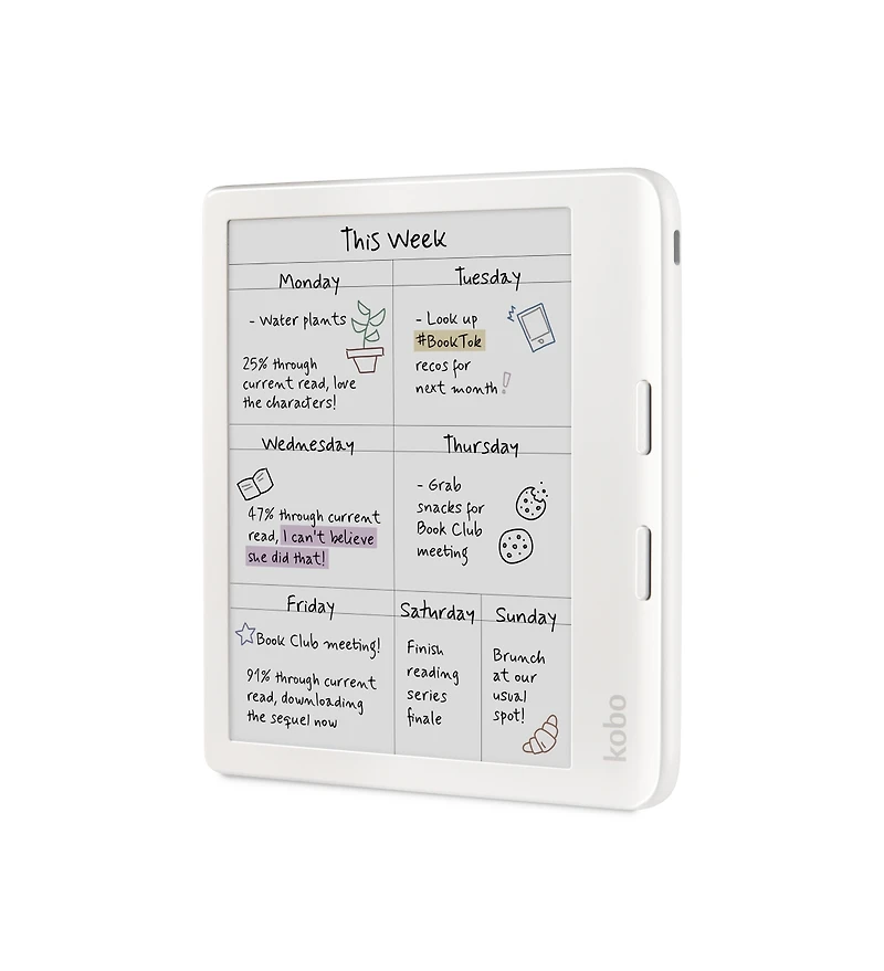 Kobo Libra eReader with Clear Case and Ac Bundle