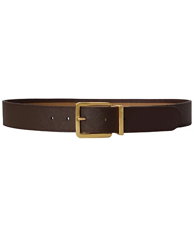 Lauren Ralph Two-Tone Reversible Crosshatch Leather Belt