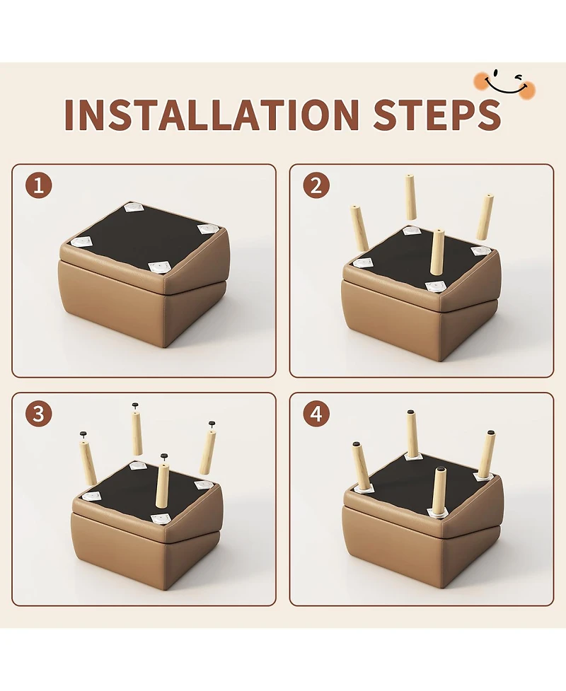 Streamdale 2-in-1 Foldable Wooden Pet Stairs and Ottoman for Small Dogs (Coffee)