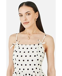 Yumi Women's Square Neck Hankerchief Hem Dress