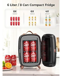 Cowsar 6L Mini Fridge with Led Mirror for Cosmetics