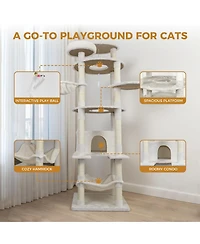 Streamdale Furniture 78'' Cat Tree Tower with Large Condo Sisal Scratching Post and Hammock