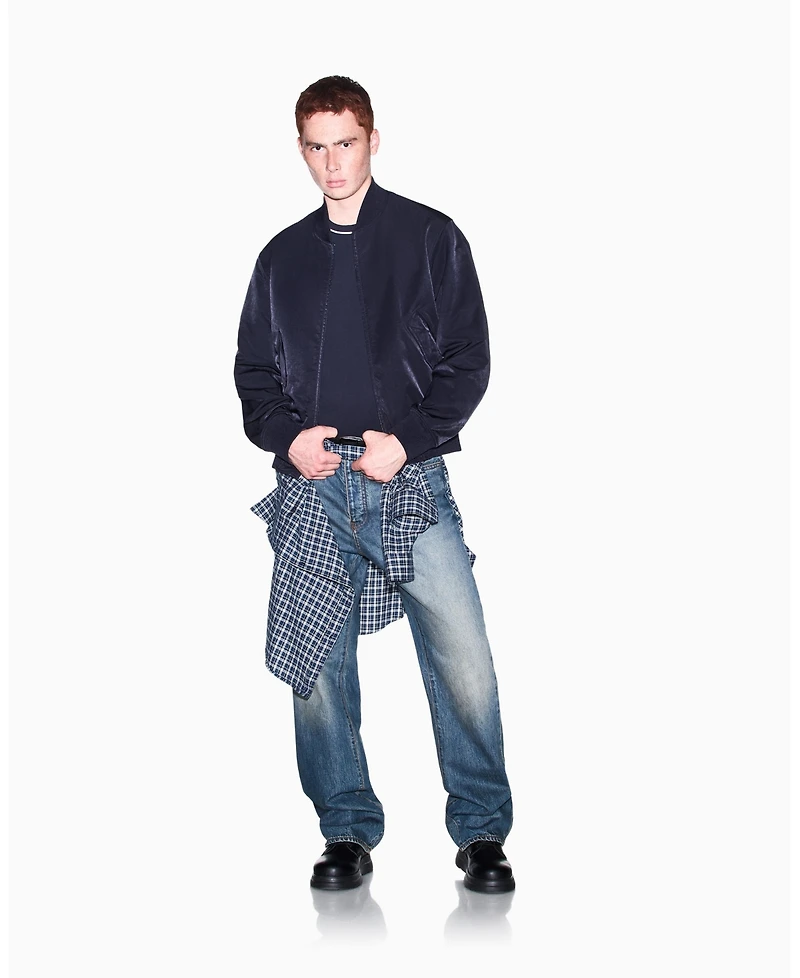 A|X Armani Exchange Men's Crossover Reversible Bomber with Graphic Jacket