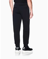 A|X Armani Exchange Men's Black And Gold Bonded Cotton Jogger
