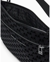 A|X Armani Exchange Men's Flocked Flat Crossbody