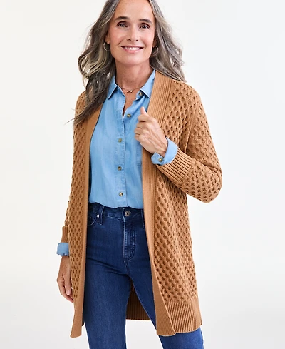 Style & Co Women's Open Front Stitch Cardigan Sweater, Macy's Exclusive