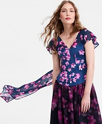 Jonathan Cohen X Macy's Women's Flutter-Sleeve V-Neck Bustier Top, Exclusive