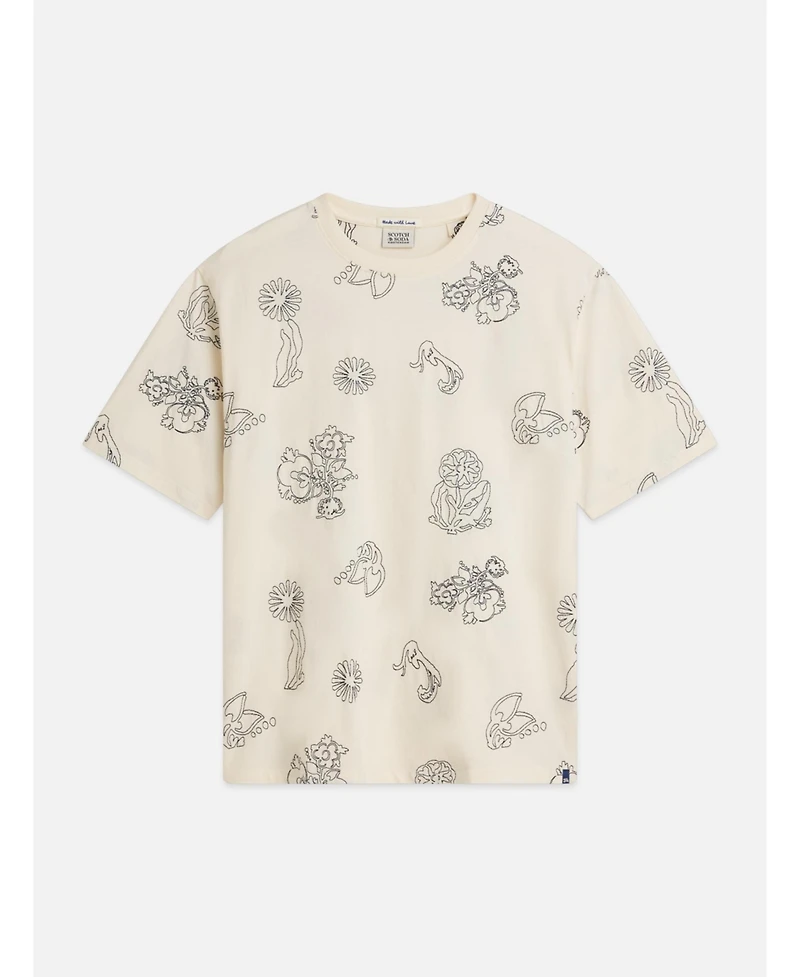 Scotch & Soda Women's Scotch and Soda Embroidered Loose-Fit T-Shirt