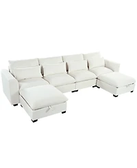 Streamdale Furniture U-Shaped Modular Corner Sofa with Two Ottomans