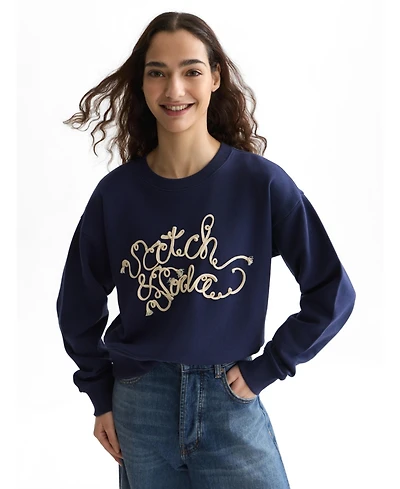 Scotch & Soda Women's and Ribon Embroidery Loose-Fit Sweatshirt