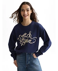 Scotch & Soda Women's and Ribon Embroidery Loose-Fit Sweatshirt