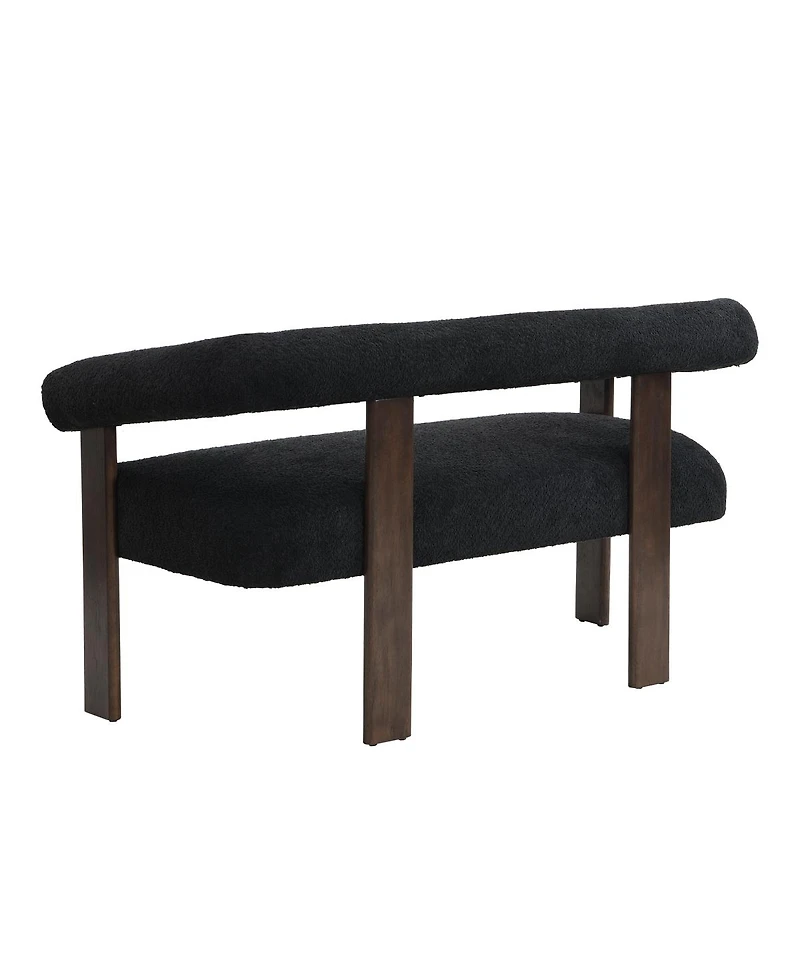 Streamdale Furniture Modern Curved Boucle Loveseat with Ergonomic Backrest and Rubberwood Legs