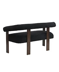Streamdale Furniture Modern Curved Boucle Loveseat with Ergonomic Backrest and Rubberwood Legs