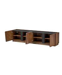 Streamdale Furniture Modern Storage Cabinet with Rounded Corners and Marble Top