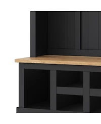 Streamdale Furniture Farmhouse Hall Tree with Storage Bench 13-Compartment Shoe Cabinet and 6 Hooks