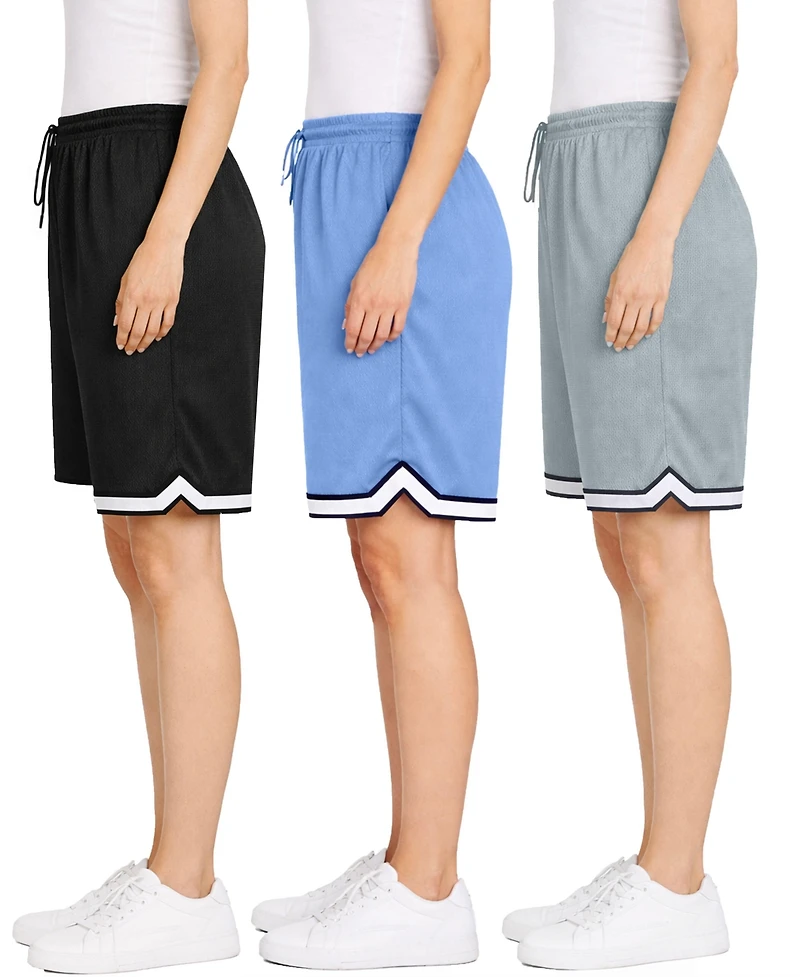 Jump Start Women's Loose Fit Moisture-Wicking Performance Shorts-3 Pack