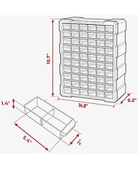 Xdovet Small Parts Organizer Hardware Screws Removable Dividers Wall Mount Desktop Craft Storage Cabinet Drawers