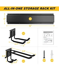Xdovet Wall Mount Garden Tool Organizer Metal Hooks Shed Rack