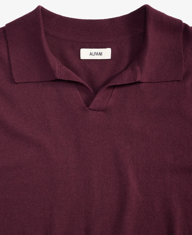 Alfani Men's Cotton-Blend Johnny-Collar Polo Sweater, Macy's Exclusive