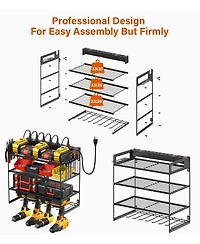 Xdovet Power Tool Organizer Wall Mount Drill Holder Charging Station 4-Layer