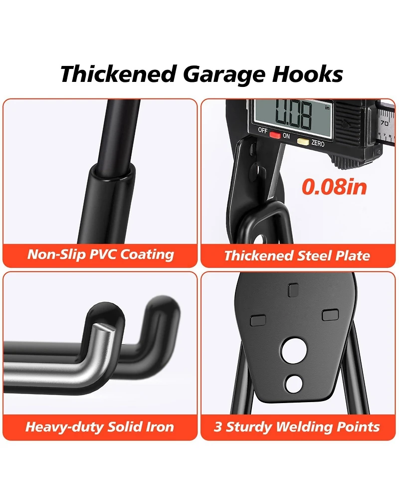Xdovet Heavy Duty Steel Wall Mount Hangers for Ladder Bike Tools