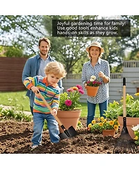 Xdovet Rake Shovel Set Metal Head Wooden Handle Garden Tools Kids Gift
